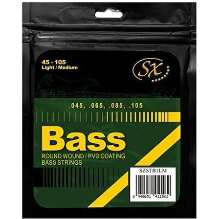 SX SZSTB1LM Light Top Medium Bottom Bas Gitar Teli (045-0.0105)