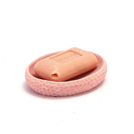 SABUNLUK PEMBE PETEK DESENLİ POLİRESİN 10X8X2CM