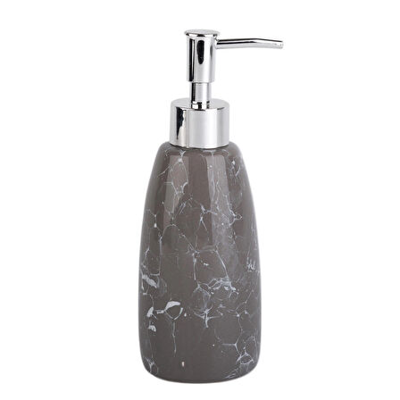 MERMER DESENLİ GRİ SIVI SABUNLUK 8X8X17CM 300ML BANYO SETİ  