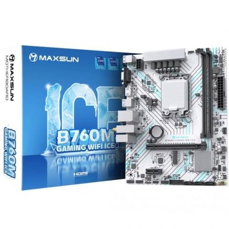 MAXSUN GAMING WIFI ICE B760M 4400(OC) HDMI M.2 MATX BEYAZ DDR4 1700PIN ANAKART