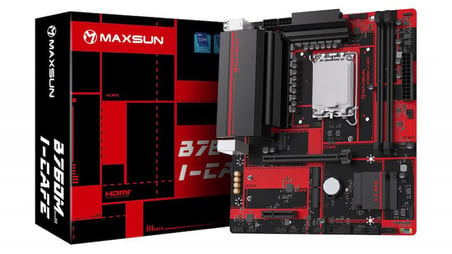 MAXSUN B760M I-CAFE DDR5 6400MHZ MATX M.2 HDMI KIRMIZI LGA1700 ANAKART