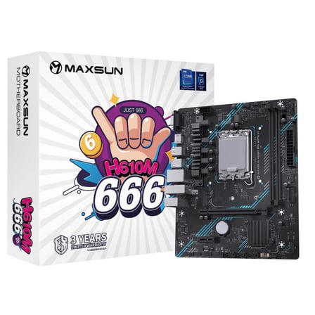 MAXSUN H610M 666 WIFI6 D5 5600MHZ VGA HDMI M.2 MATX DDR5 1700PIN ANAKART