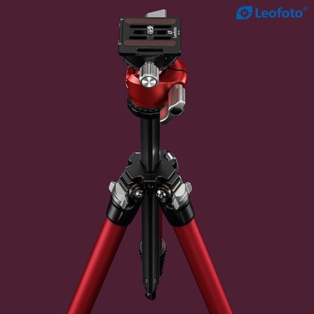 LY-224C+LH-25 Y Şekilli Orta Sütun Tasarımlı Tripod Kırmızı