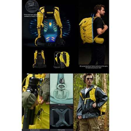 Leofoto All-in-One Travel & Outdoor Camera Backpack with Medium Insert (Yellow, 35L)