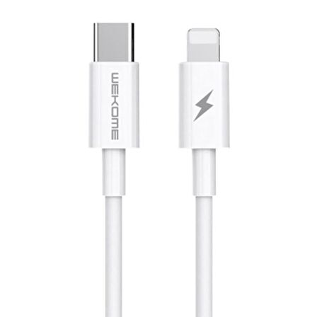 Wekome WK WDC-108 TYPE-C TO iPhone PD 20W Hızlı Şarj Kablosu 1.2M BEYAZ