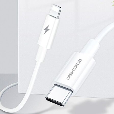 Wekome WK WDC-108 TYPE-C TO iPhone PD 20W Hızlı Şarj Kablosu 1.2M BEYAZ