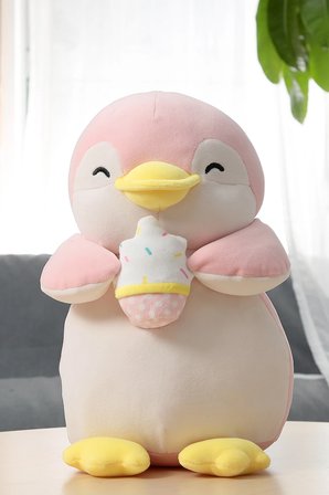 Miniso Lisanslı Penguen Peluş Oyuncak Pastel Tonlar – Yumuşak Uyku Arkadaşı 25 Cm
