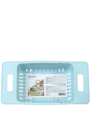 Miniso Lisanslı Ayarlanabilir Lavabo Süzgeci – Mavi Fonksiyonel Meyve Sebze Yıkama ve Bulaşık Süzücü 37,8 Cm