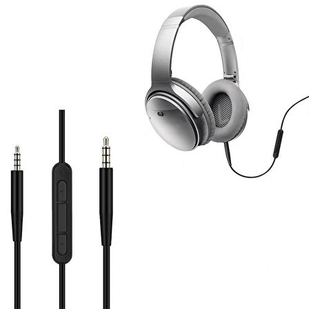 Bose QC25 QE2 QC35 QC35 II Uyumlu Mikrofonlu Kulaklık Ses Kablosu