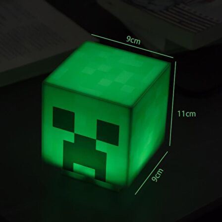 Minecraft Creeper Taşınabilir Şarjlı Pilli Müzikli Gece Lambası