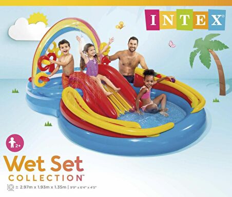 Intex 57453 Gökkuşağı Renkli Oyun Havuzu 297x193cm