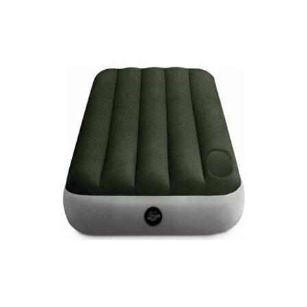 Intex Dura - Beam 64760 Tek Kişilik Ev Kamp Yatağı Ayak Pompalı Yeşil - Gri