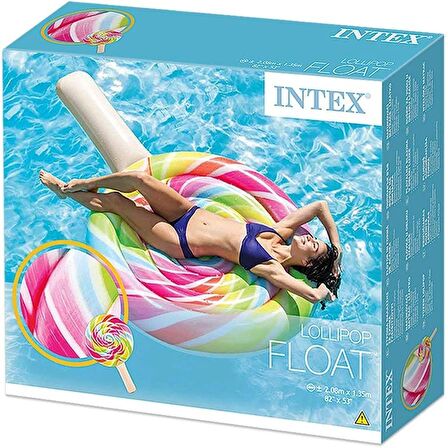 Intex Gökkuşağı Lolipop Şişme Deniz Havuz Yatağı - Şişirilebilir Yatak 