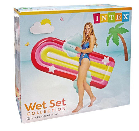 Intex Gökkuşağı Desenli Bulutlu Yatak 175cm -58729