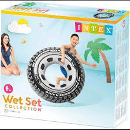 Intex Tutunmalı Deniz Simiti Araba Lastiği Desenli 114cm - 56268