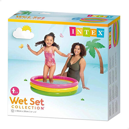 Wet Set Collection Şişme Taban 3 boğumlu 86x25 cm Çocuk Bebek Havuzu