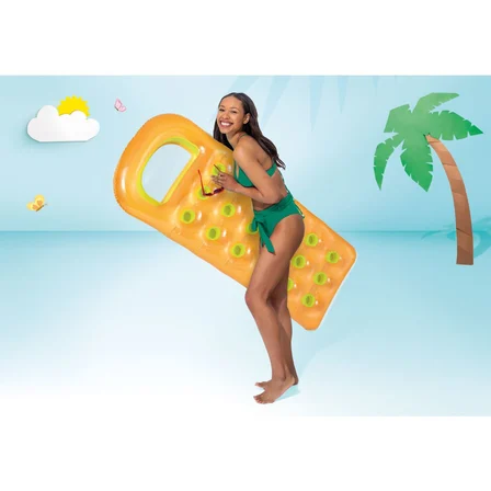 Intex Bardaklı Mavi Turuncu Yatak 188x71 cm