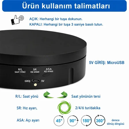 Schulzz Ürün Çekimi ve Vitrin için 3 Kademeli Kumandalı Sunum Standı 10 KG