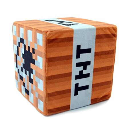 Minecraft TNT Küp Yastık Dekoratif Minder Peluş Oyuncak 30 CM