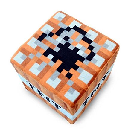 Minecraft TNT Küp Yastık Dekoratif Minder Peluş Oyuncak 30 CM