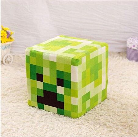 Minecraft Creeper Küp Yastık Minder Peluş Oyuncak 10CM