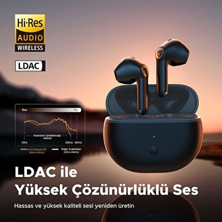 Soundpeats Air3 Deluxe HS Bluetooth 5.2 Hi-Res Kablosuz Kulak içi Kulaklık Siyah