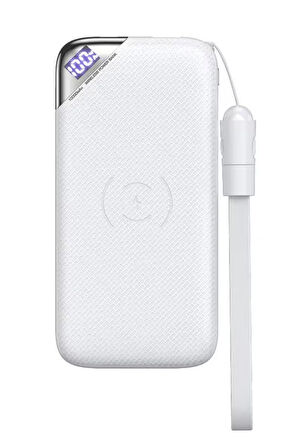 Joyroom D-M224 10000mAh Powerbank Kablolu ve Kablosuz Şarj Cihazı