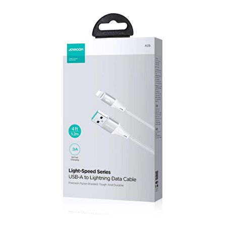 Joyroom Usb-Lighting Metal Hızlı Şarj Ve Data Kablo 3 Amper 1.2 Metre