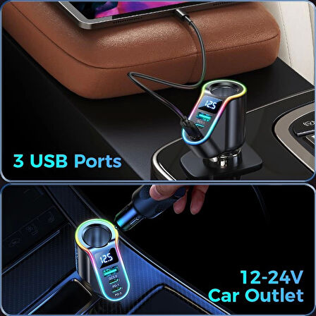 Joyroom 150W 4 Port Led Ekranlı Araç şarj