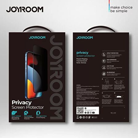 Joyroom JR-PF902 iPhone 13/13 Pro 2.5D Privacy Hayalet Ekran Koruyucu