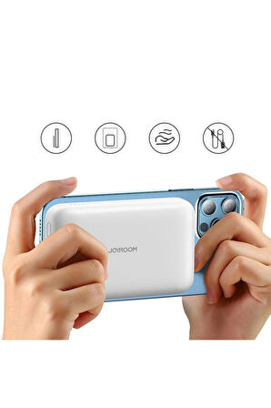 Joyroom JR-W020 Magnetıc Wireless 10000 mAh Mini Powerbank Beyaz