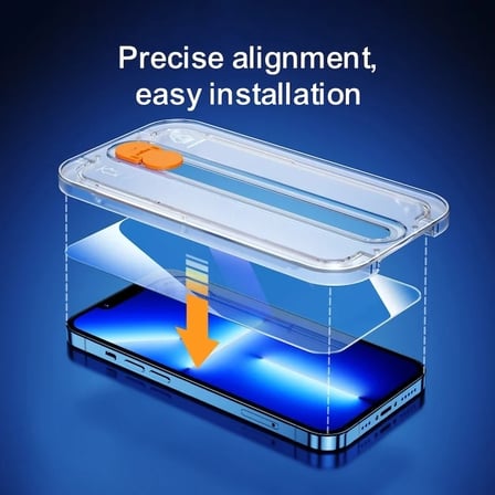 Joyroom İphone 13 Pro Max Şeffaf Kurulum Aparatlı Cam Ekran Koruyucu