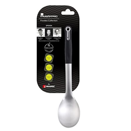 MasterPro 4857 Foodies Collection serisi Paslanmaz Çelik Yemek Yapma Kaşığı,32,7x7,1x5 cm,PBT materyal