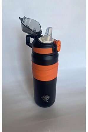 OKADI SİYAH PİPETLİ PASLANMAZ ÇELİK TERMOS 560ML