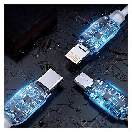Rock G12 Three 3 in 1 Primary 3A 1.2 Metre ( Lightning, Type-C, Micro Usb ) Şarj ve Data Kablosu Bey