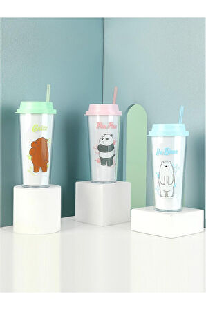 We Bare Bears Lisanslı Kutup Ayısı Pipetli Şişe 550Ml