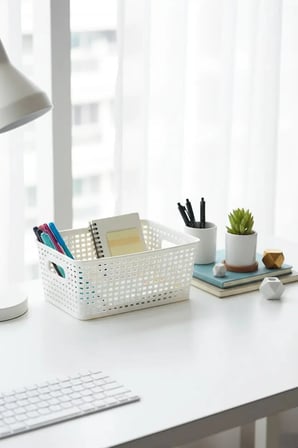 Delikli Kare Sepet Küçük – Çok Amaçlı Düzenleyici ve Nefes Alabilen Saklama Kutusu 21.8 Cm