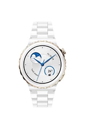 Huaweı Watch Gt3 Pro 43mm (SERAMİK KASA - BEYAZ SERAMİK KAYIŞ)