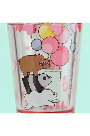 We Bare Bears Lisanslı Pipetli Sulu Plastik Şişe 320Ml