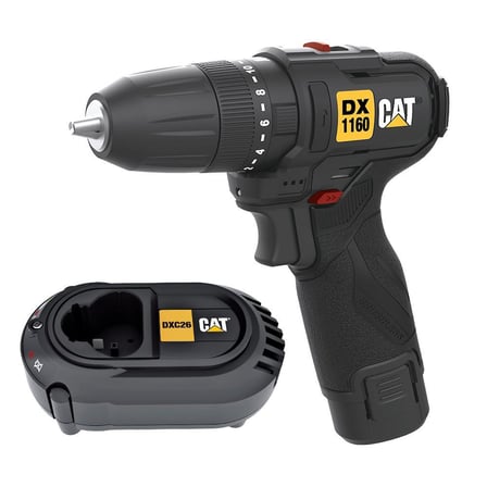CAT DX1160.1 12Volt/2.0Ah Li-ion Tek Akülü Kömürsüz Profesyonel Şarjlı Darbeli Matkap 