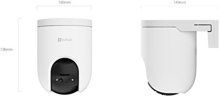 EZVIZ H8c 2K Dome IP Güvenlik Kamera Dış Mekan 2304 x 1296 pixels Tavan/Duvar