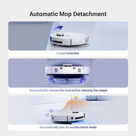 Ezviz RS20 Max Robot Süpürge, Hepsibirarada, Kendi Kendine Temizleme, 13000PA, Kameralı Devriye, Iki Yönlü Konuşma, Anti-Fırça Dolaşma, Kamera ve Lds Navigasyon, Sıcak Su 60°c, Otomatik Boşaltma