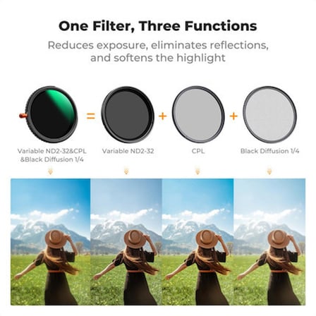 K&F Concept Black Diffusion 1/4 ND2-400 Mrc Nano X Serisi
