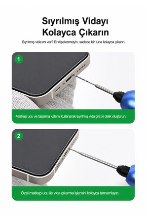 TX1 Sıyırılmış Vida Çıkarma Ucu – Telefon Tamiri İçin Profesyonel Set