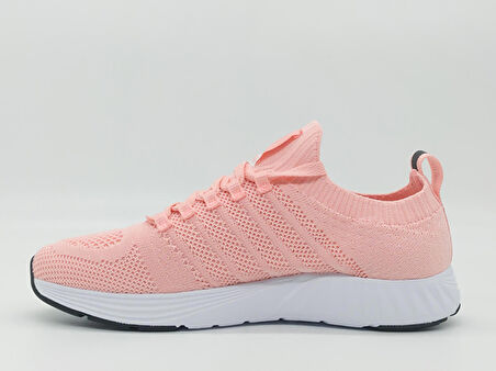 Peak Running EW0127H Kadın Açık Pembe Beyaz Kaymaz Taban Ortopedik Nefes Alabilen Garantili Rahat Hafif Günlük Sneaker Yürüyüş Koşu Spor Ayakkabısı