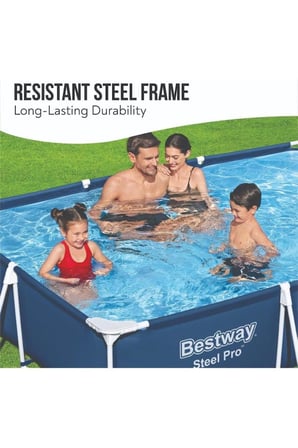 Bestway® 56404 Steel Pro® Dikdörtgen Yerüstü Prefabrik Havuz 3,00 m x 2,01 m x 66