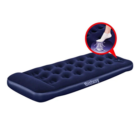 Bestway 67223 Tek Kişilik Flok Şişme Kamp Yatağı 185cm X 76cm X 28cm