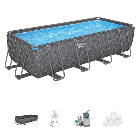 Bestway Prefabrik Havuz APX 365  Prefabrik Dikdörtgen Havuz Seti 5,49 m x 2,74 m x 1,32 m 561KA