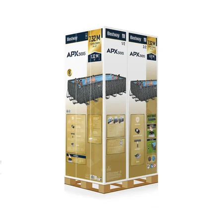 Bestway Prefabrik Havuz APX 365 Prefabrik Dikdörtgen Havuz Seti 7,32 m x 3,66 m x 1,32 m 561KG