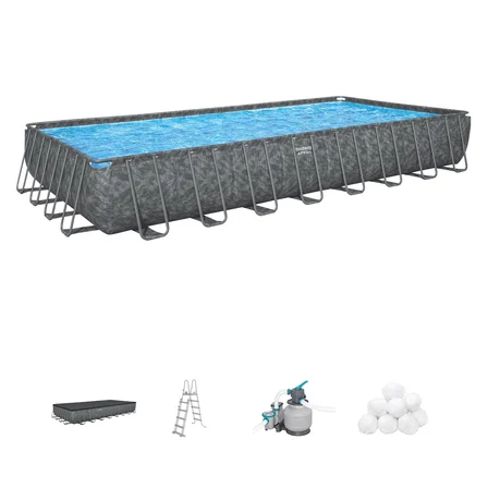 Bestway Prefabrik Havuz APX 365  Dikdörtgen Prefabrik Havuz Seti 9,56 m x 4,88 m x 1,32 m 561KJ